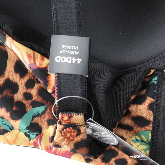 TORRID Curve 360 Back Smoothing Push Up Plunge Multicolor Animal Print Bra 44DDD - Picture 7 of 7